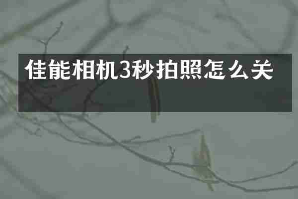 佳能相机3秒拍照怎么关掉