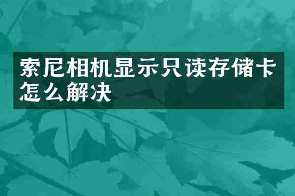 相机显示只读存储卡怎么解决