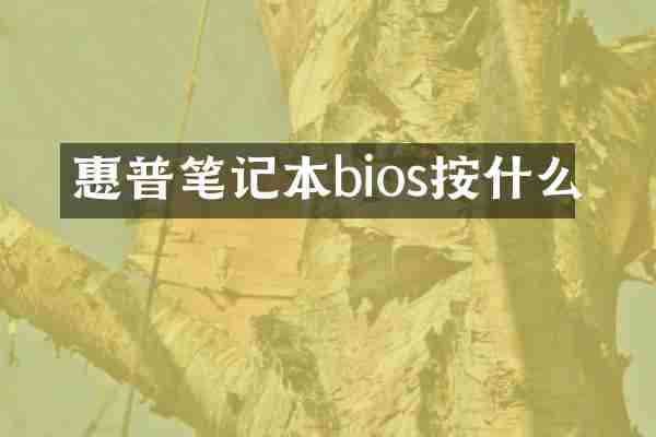 惠普笔记本bios按什么