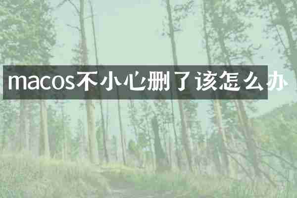 macos不小心删了该怎么办