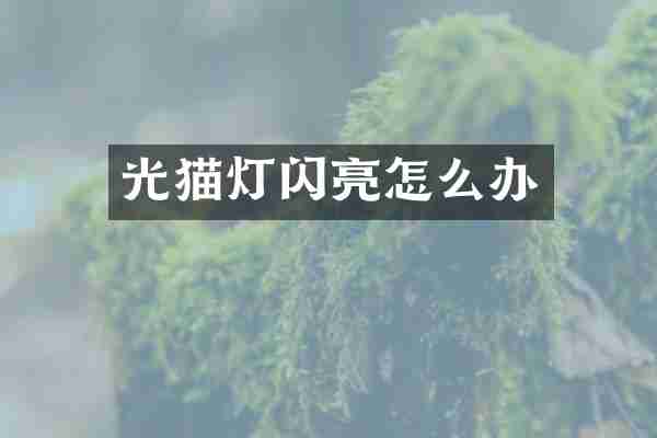光猫灯闪亮怎么办