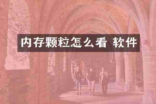 内存颗粒怎么看 软件