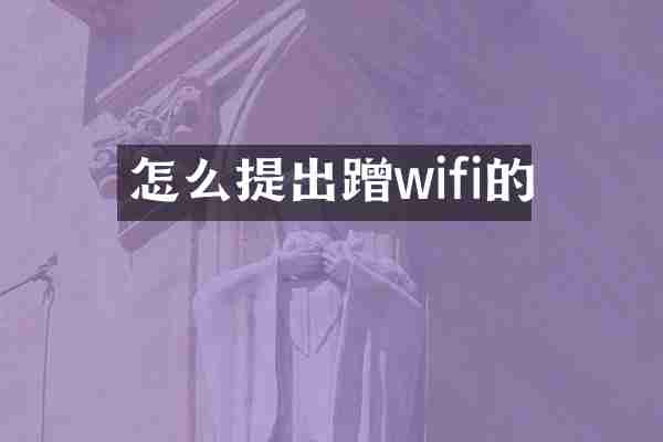 怎么提出蹭wifi的