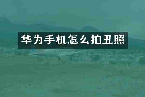 华为手机怎么拍丑照