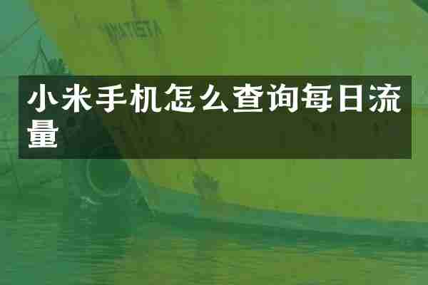小米手机怎么查询每日流量