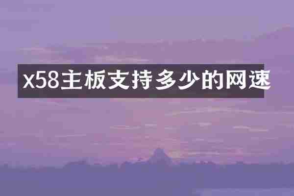 x58主板支持多少的网速