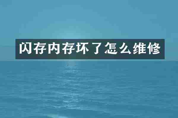 闪存内存坏了怎么维修
