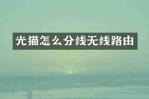 光猫怎么分线无线路由