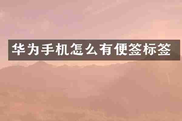 华为手机怎么有便签标签