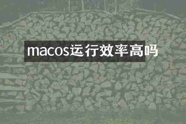 macos运行效率高吗