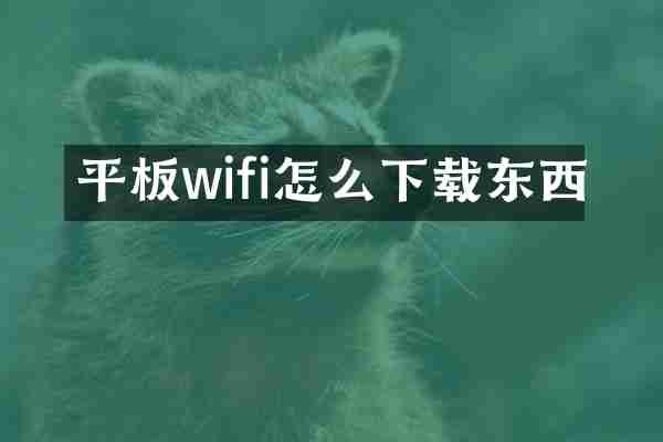 平板wifi怎么下载东西