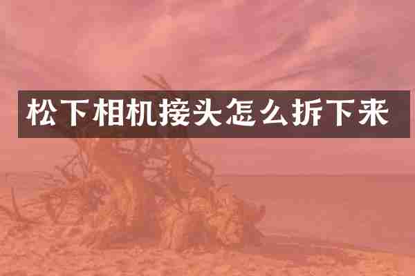 相机接头怎么拆下来