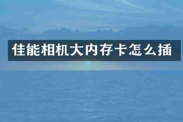 佳能相机大内存卡怎么插