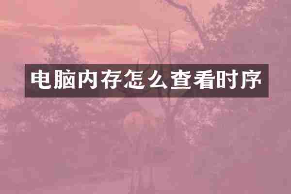 电脑内存怎么查看时序