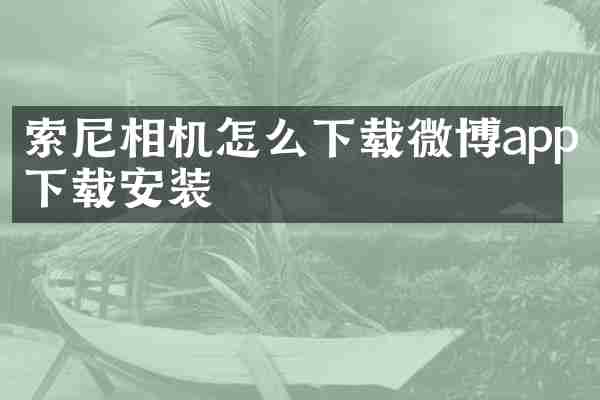 相机怎么下载微博app下载安装