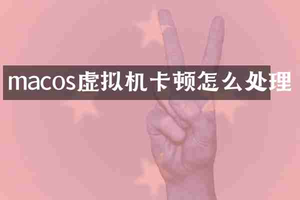 macos虚拟机卡顿怎么处理