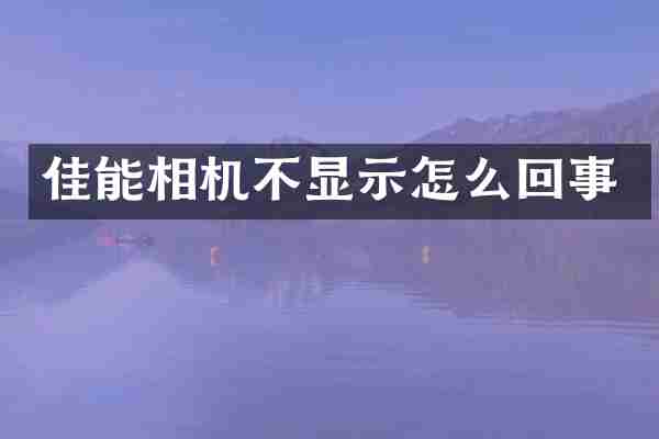 佳能相机不显示怎么回事