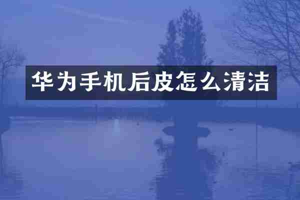 华为手机后皮怎么清洁