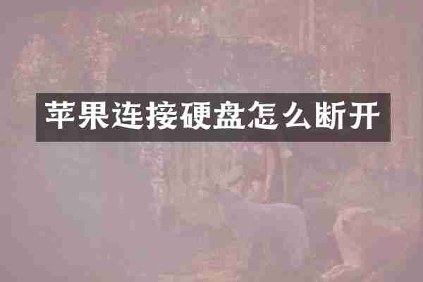 苹果连接硬盘怎么断开