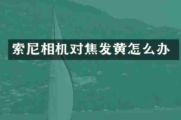 索尼相机对焦发黄怎么办