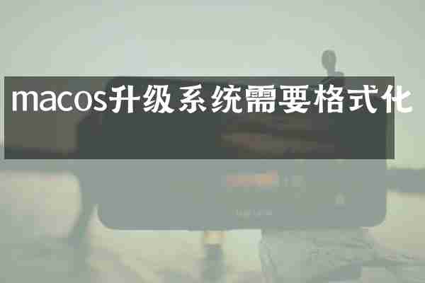 macos升级系统需要格式化吗
