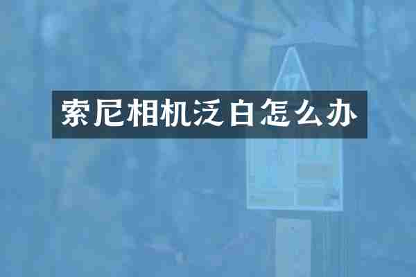 相机泛白怎么办