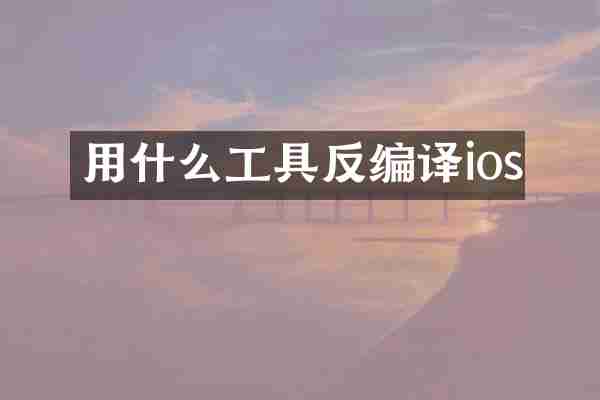 用什么工具反编译ios
