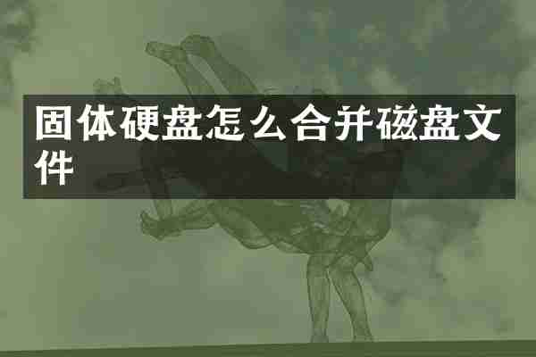 固体硬盘怎么合并磁盘文件