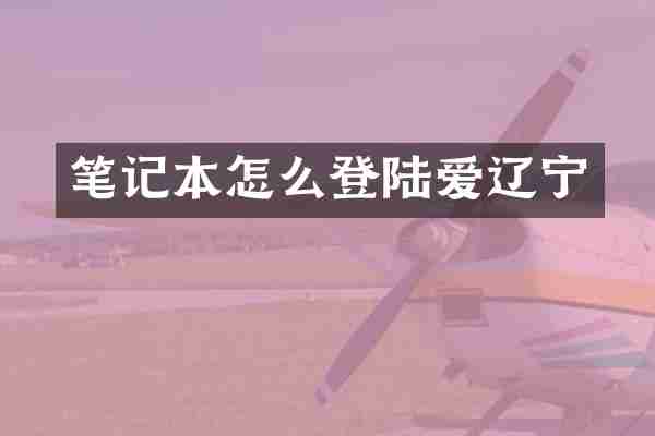 笔记本怎么登陆爱辽宁