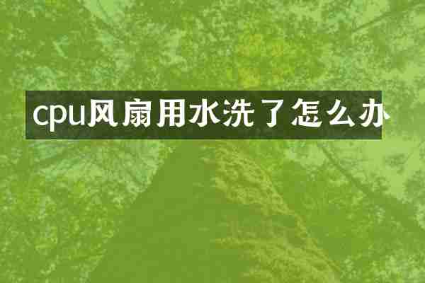 cpu风扇用水洗了怎么办