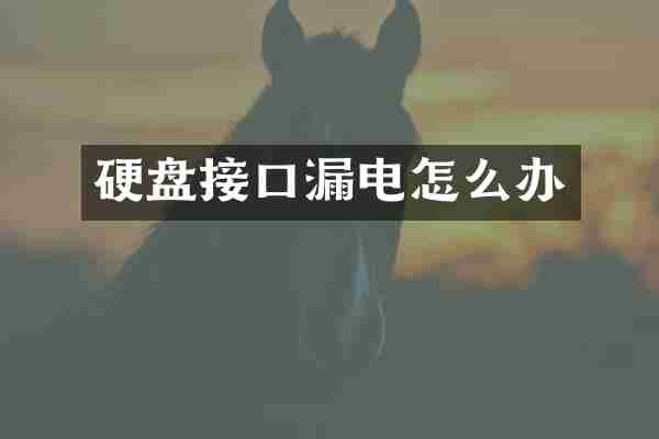 硬盘接口漏电怎么办