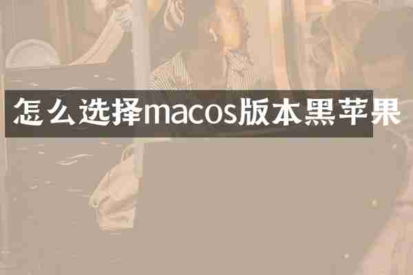 怎么选择macos版本黑苹果