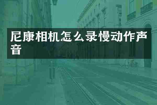 尼康相机怎么录慢动作声音