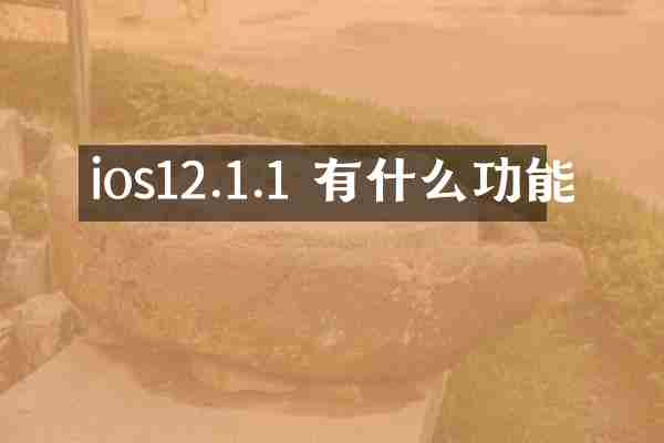 ios12.1.1 有什么功能