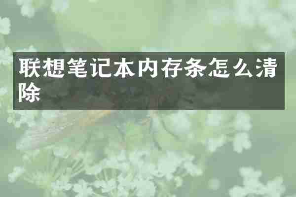联想笔记本内存条怎么清除