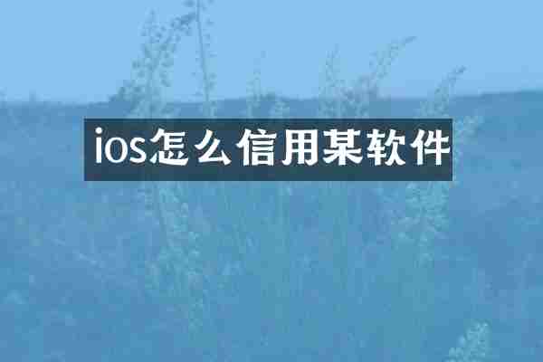 ios怎么信用某软件