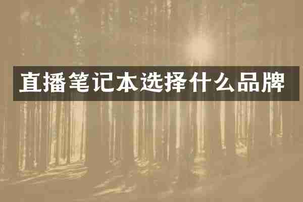 直播笔记本选择什么品牌