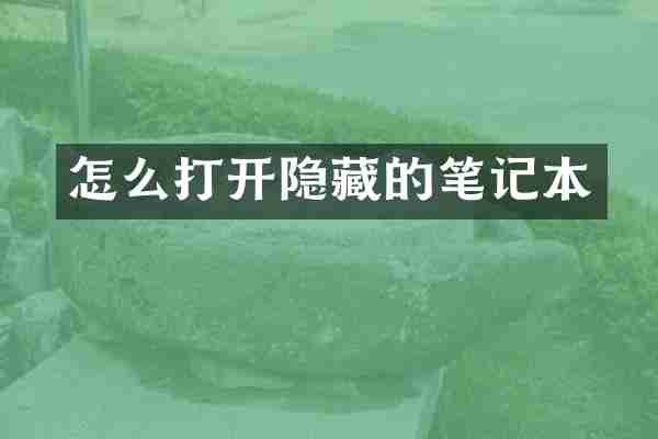 怎么打开隐藏的笔记本