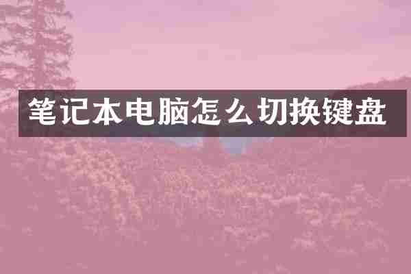 笔记本电脑怎么切换键盘