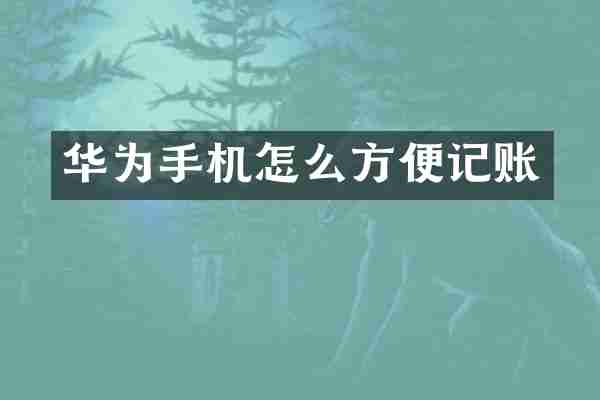 华为手机怎么方便记账