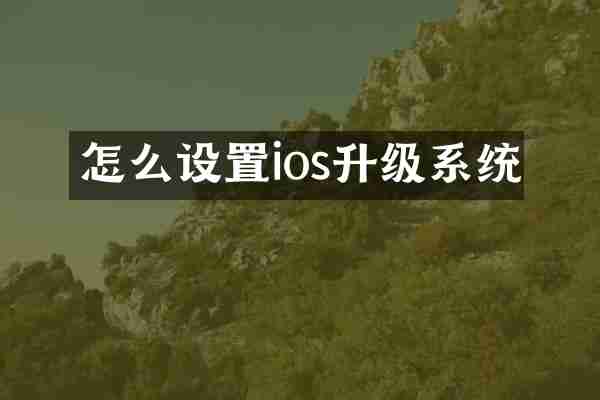 怎么设置ios升级系统