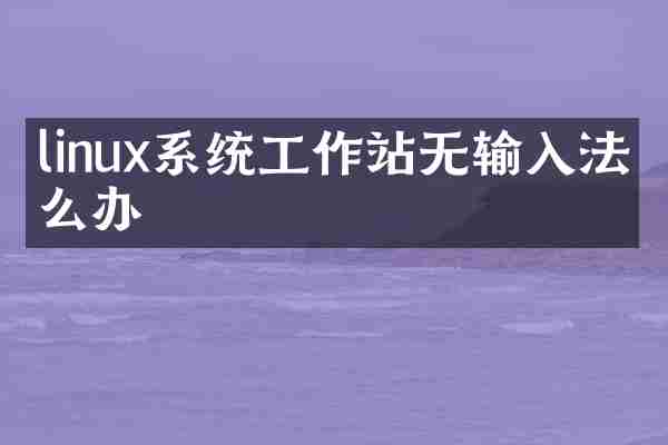 linux系统工作站无输入法怎么办