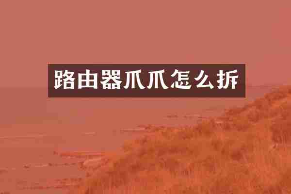 路由器爪爪怎么拆