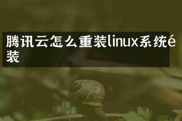 腾讯云怎么重装linux系统重装