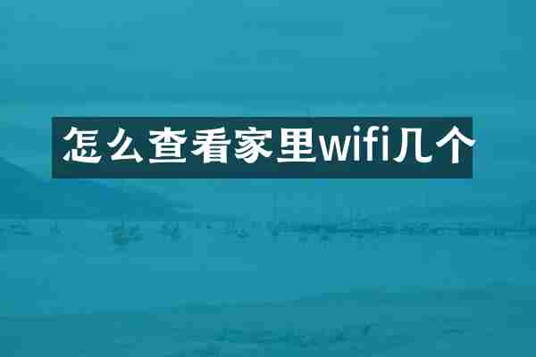 怎么查看家里wifi几个