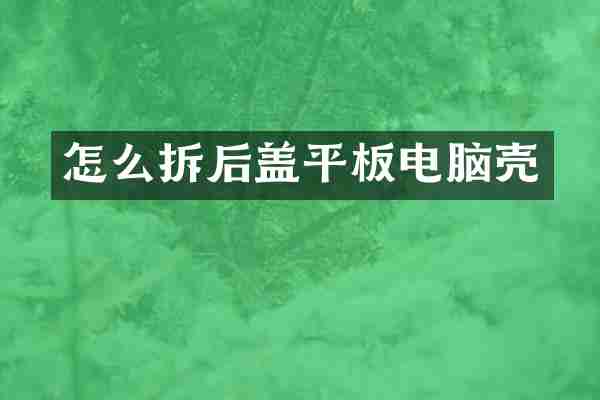 怎么拆后盖平板电脑壳