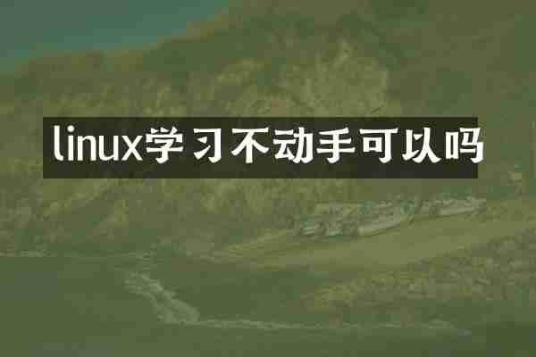 linux学习不动手可以吗
