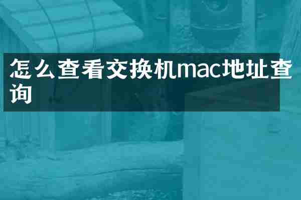 怎么查看交换机mac地址查询
