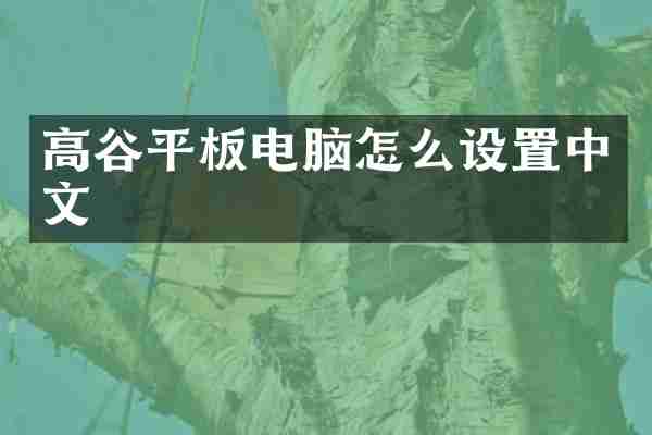 高谷平板电脑怎么设置中文