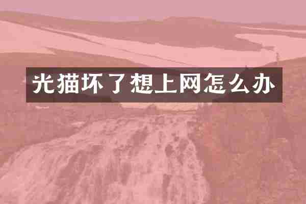 光猫坏了想上网怎么办